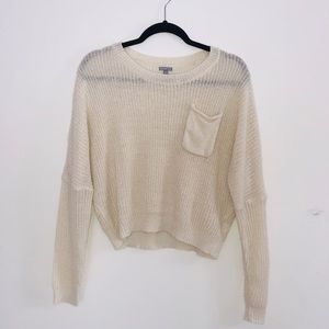 Charlotte Russe cream sweater crop op